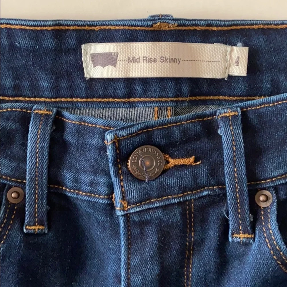 Levi’s Jeans Mid Rise Skinny Dark Blue Denim Jeans stretch sz 4 W27 L30 - Picture 7 of 16